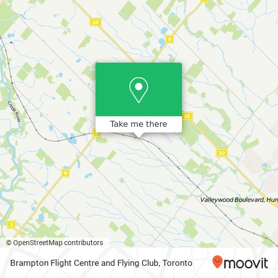 How to get to Brampton Flight Centre and Flying Club in Caledon by Bus?