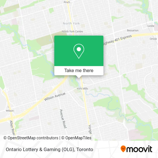 Ontario Lottery & Gaming (OLG) map
