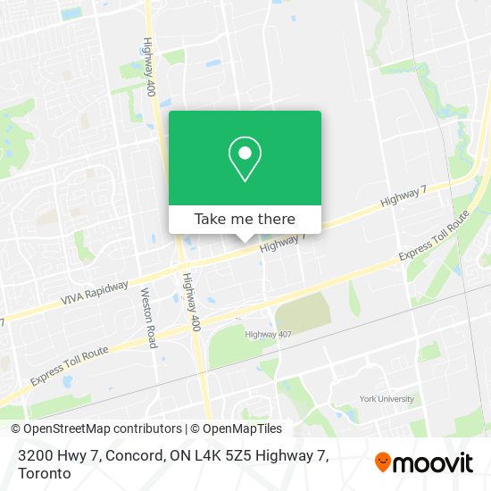 3200 Hwy 7, Concord, ON L4K 5Z5 Highway 7 map