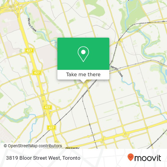 3819 Bloor Street West map