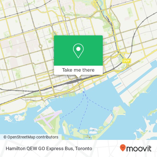 Hamilton QEW GO Express Bus map