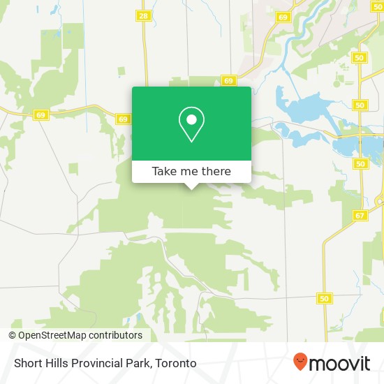 Short Hills Provincial Park map