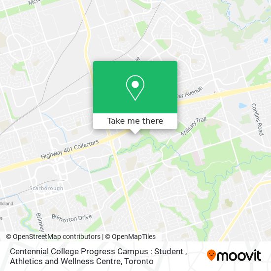 Centennial College Progress Campus : Student , Athletics and Wellness Centre map