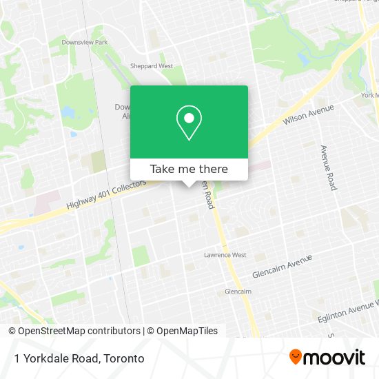 1 Yorkdale Road map