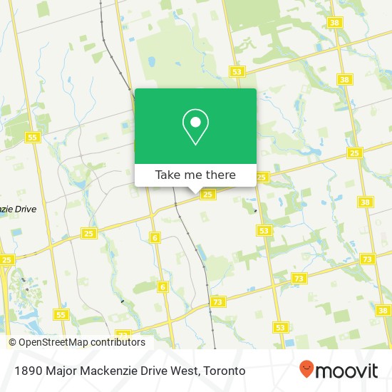 1890 Major Mackenzie Drive West map
