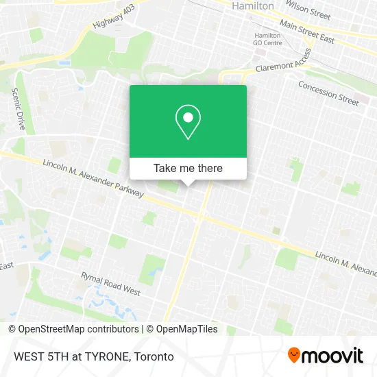 WEST 5TH at TYRONE map