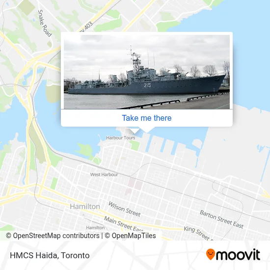 HMCS Haida map