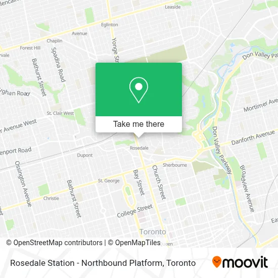 Rosedale Station - Northbound Platform map