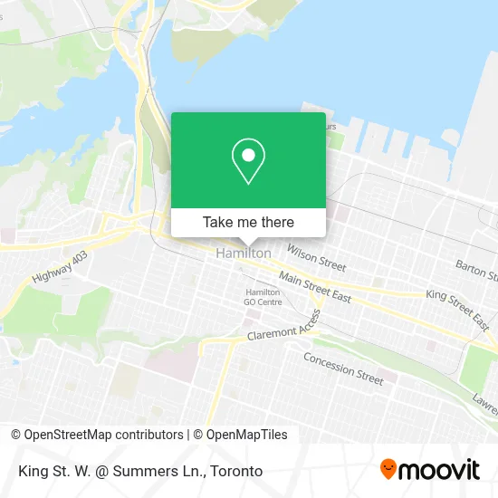 King St. W. @ Summers Ln. map