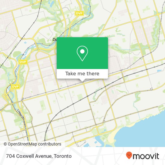 704 Coxwell Avenue map