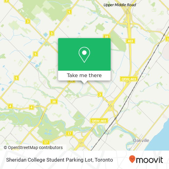 Sheridan College Student Parking Lot map