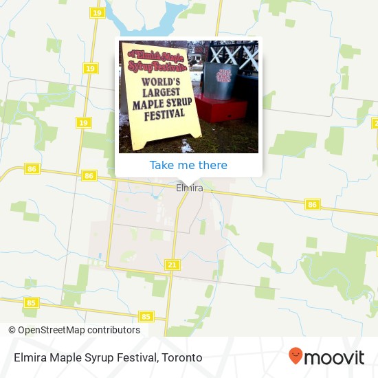 Elmira Maple Syrup Festival map