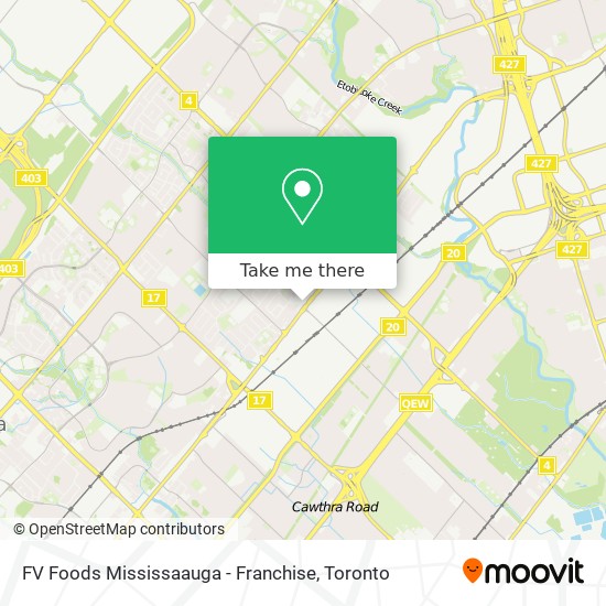 FV Foods Mississaauga - Franchise map