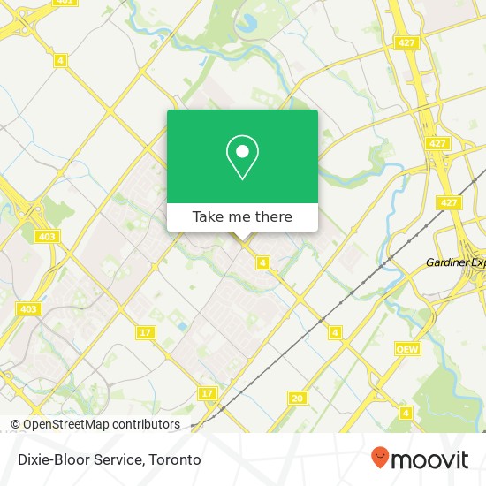 Dixie-Bloor Service map