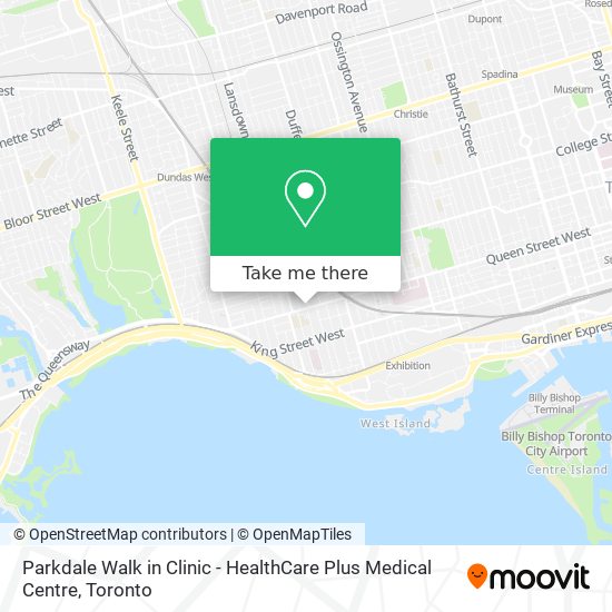 Parkdale Walk in Clinic - HealthCare Plus Medical Centre map