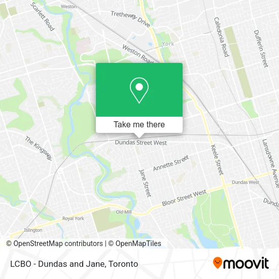 LCBO - Dundas and Jane map
