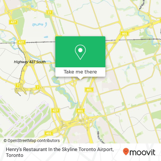 Henry's Restaurant In the Skyline Toronto Airport map