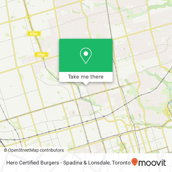 Hero Certified Burgers - Spadina & Lonsdale map
