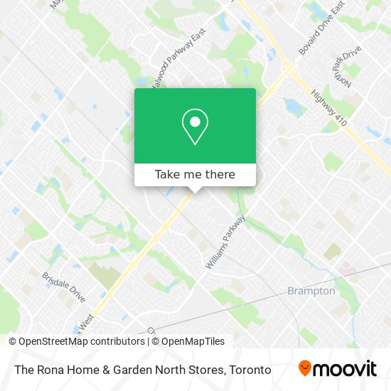 The Rona Home & Garden North Stores map