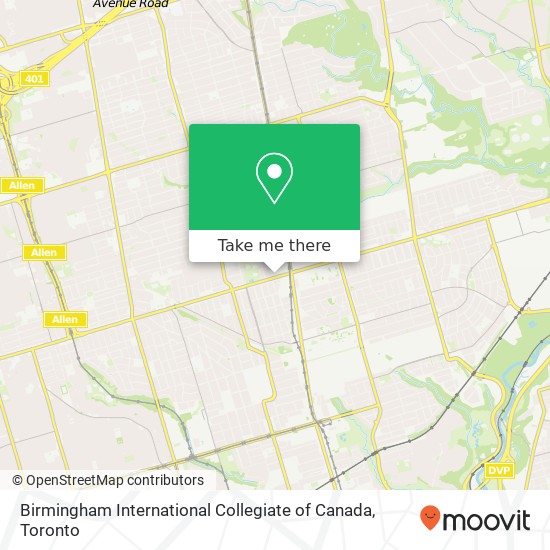 Birmingham International Collegiate of Canada map