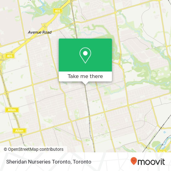 Sheridan Nurseries Toronto map