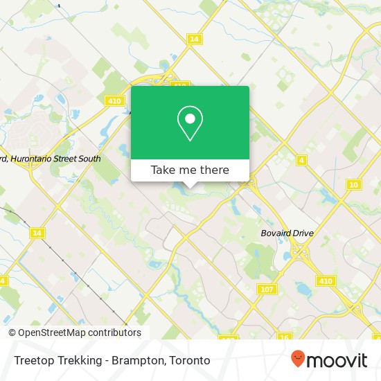 Treetop Trekking - Brampton map