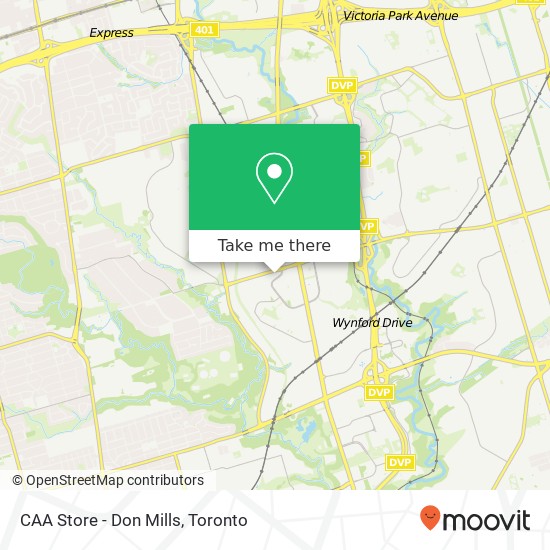 CAA Store - Don Mills map