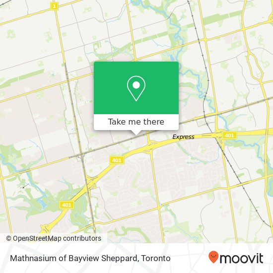 Mathnasium of Bayview Sheppard map