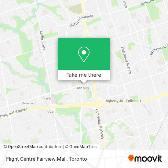Flight Centre Fairview Mall map