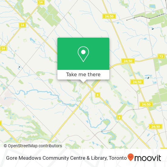 Gore Meadows Community Centre & Library map