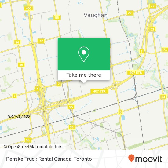 Penske Truck Rental Canada map
