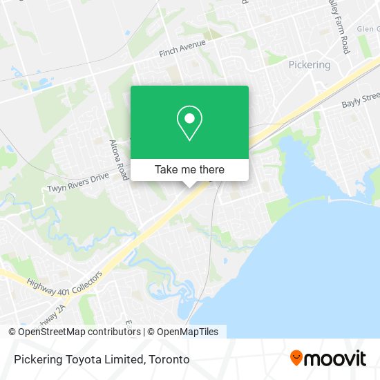 Pickering Toyota Limited map