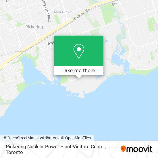 Pickering Nuclear Power Plant Visitors Center map