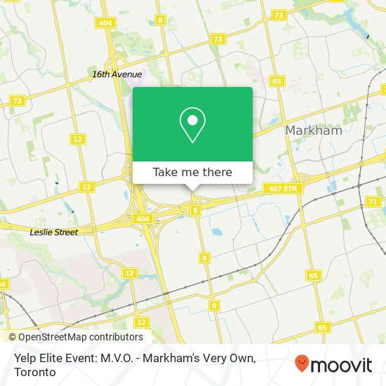 Yelp Elite Event: M.V.O. - Markham's Very Own map