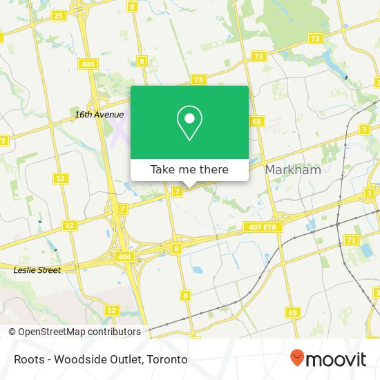 Roots - Woodside Outlet map