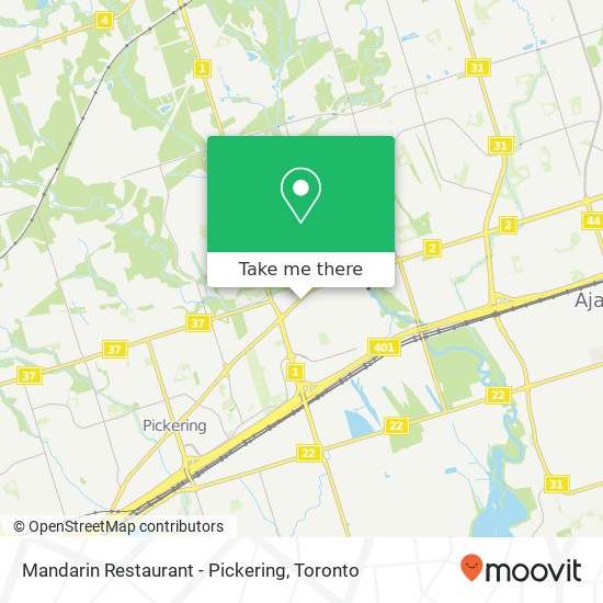 Mandarin Restaurant - Pickering plan