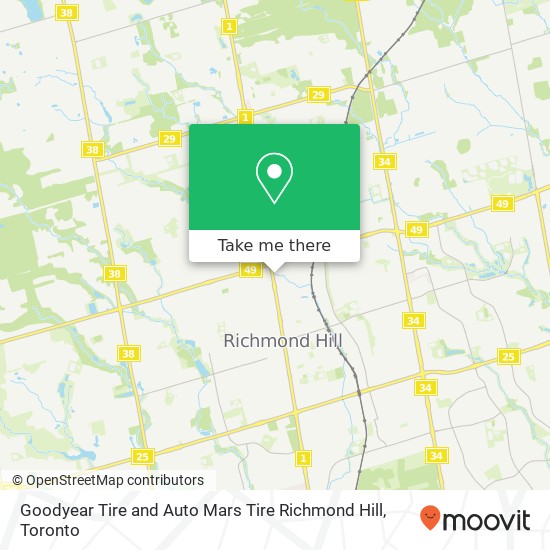 Goodyear Tire and Auto Mars Tire Richmond Hill map