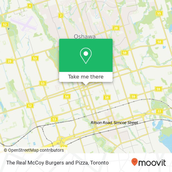 The Real McCoy Burgers and Pizza map