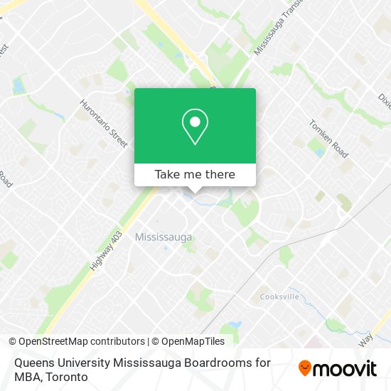 Queens University Mississauga Boardrooms for MBA map