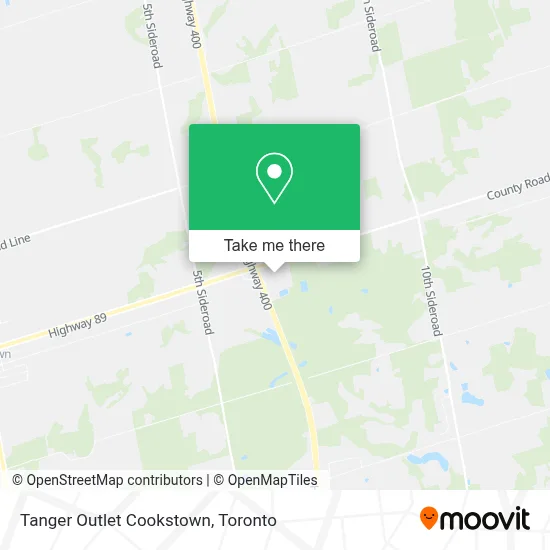 Tanger Outlet Cookstown map