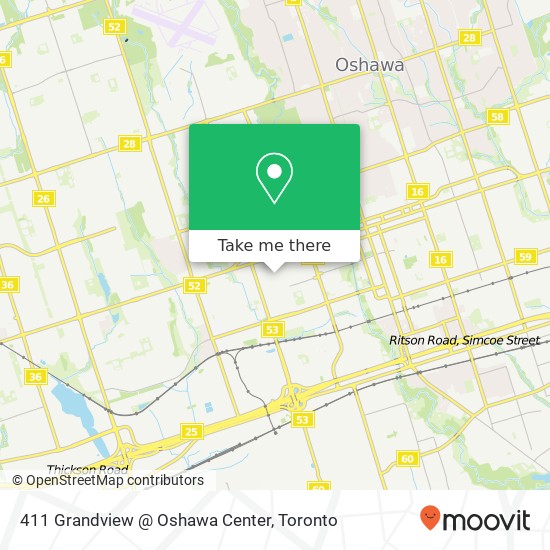 411 Grandview @ Oshawa Center map