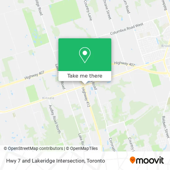 Hwy 7 and Lakeridge Intersection map