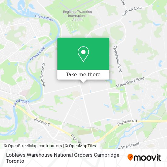 Loblaws Warehouse National Grocers Cambridge map