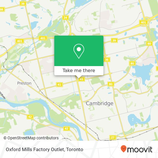 Oxford Mills Factory Outlet plan