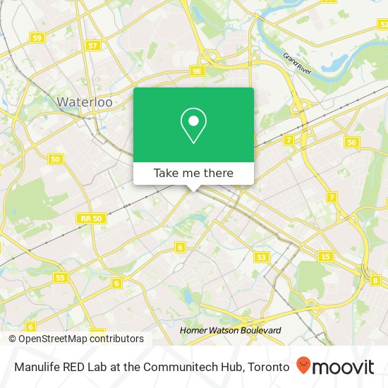 Manulife RED Lab at the Communitech Hub map