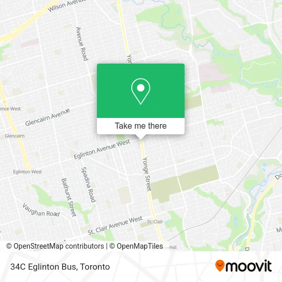 34C Eglinton Bus map