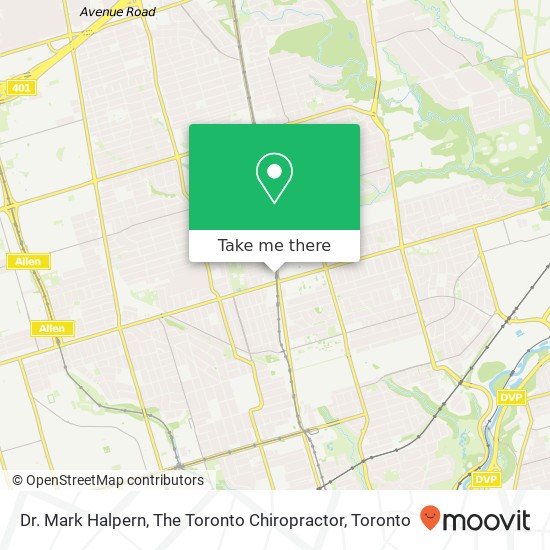 Dr. Mark Halpern, The Toronto Chiropractor map