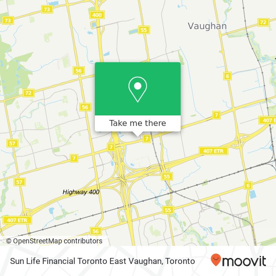 Sun Life Financial Toronto East Vaughan map
