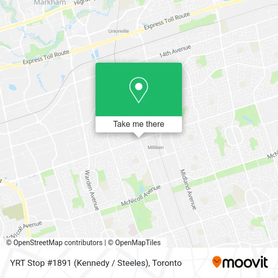 YRT Stop #1891 (Kennedy / Steeles) map