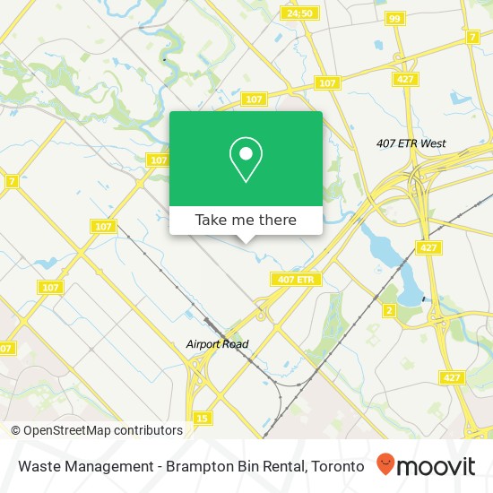 Waste Management - Brampton Bin Rental map